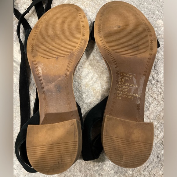 Steve Madden Adrianne Adjust Tie-Up Sandals Leather Upper Size 8.5M Black - Picture 10 of 11